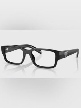 PRADA Black Logo Rectangular Eye Glasses NIB Unisex